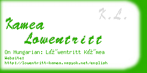 kamea lowentritt business card